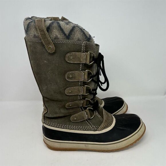 Sorel Joan Of Arctic Knit II Snow Boots Green Brown Taupe Size 10.5 Waterproof - Picture 6 of 14